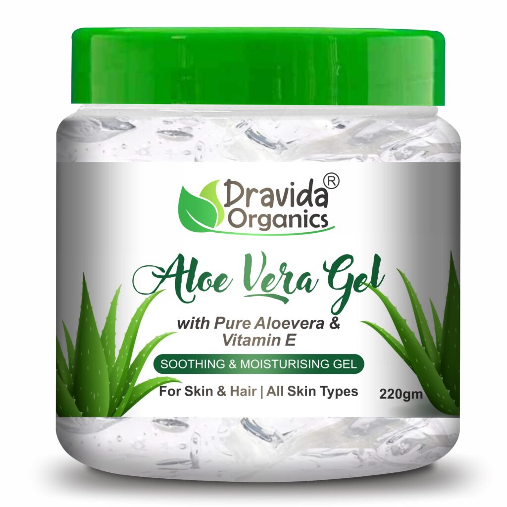 Dravida Organics Aloe Vera Gel for face, skin and hair